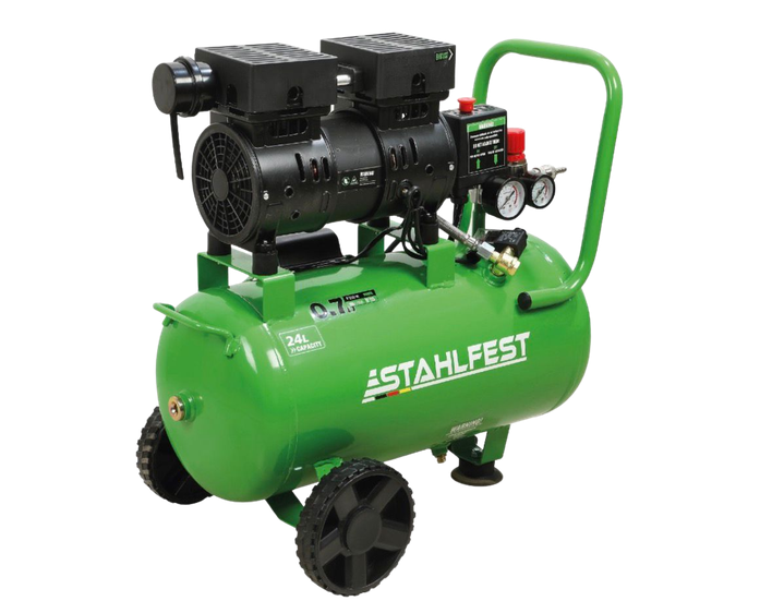 Stahlfest geluidsarme compressor – 24 liter